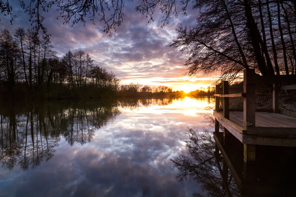 Lake as sunrise